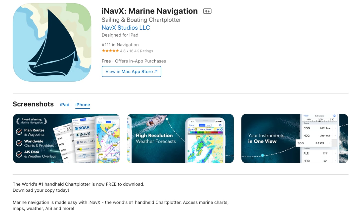iNavX: navegação marítima