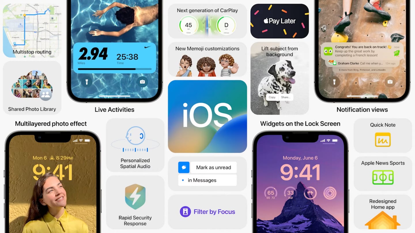 iOS 16 and what's new list