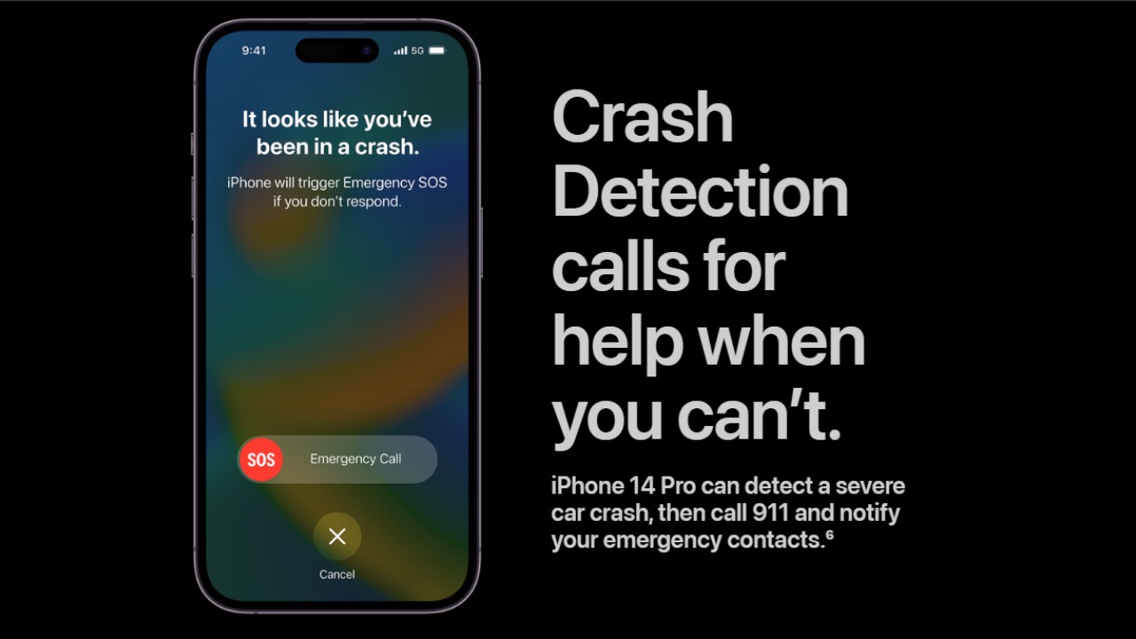 iPhone 14 can detect an accident