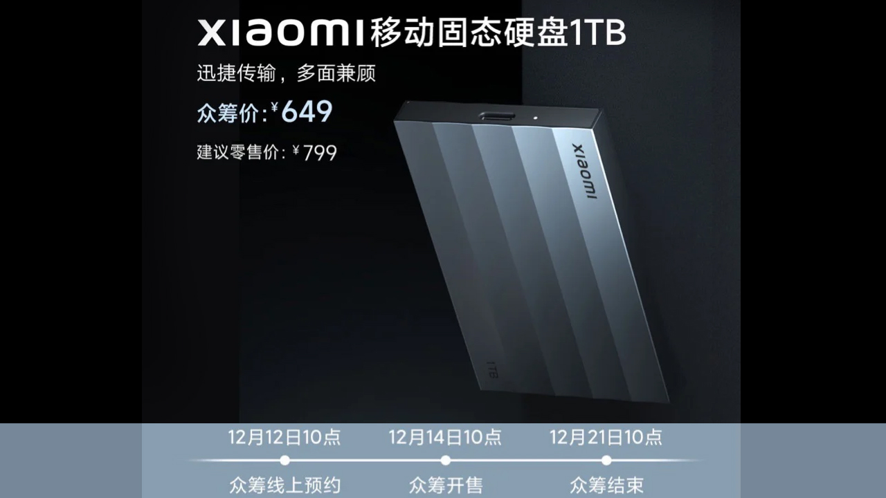 Xiaomi představilo terabajtové externí SSD. Z ceny vám spadne brada ...