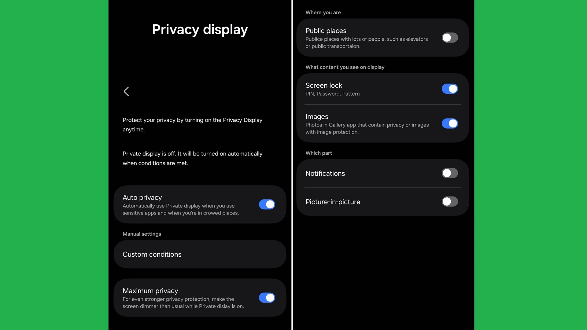 Nová funkce Privacy display | Zdroj: Arch