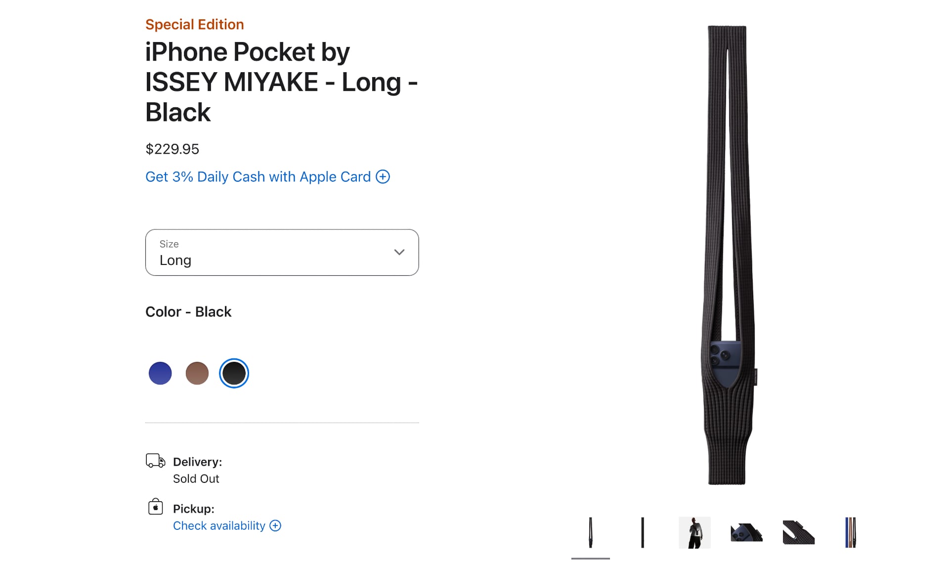 Příslušenství iPhone Pocket je vyprodané | Zdroj: Apple